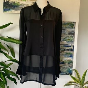Eileen Fisher Silk Sheer Blouse